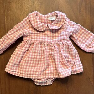 Angel Dear Pink Gingham Baby Dress with Peter Pan Collar
